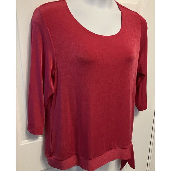 NWT‎ Hot Pink Chicos Travelers Shirt GABY Size 3 Large XL 3/4 Sleeve Raspberry - Picture 3 of 8